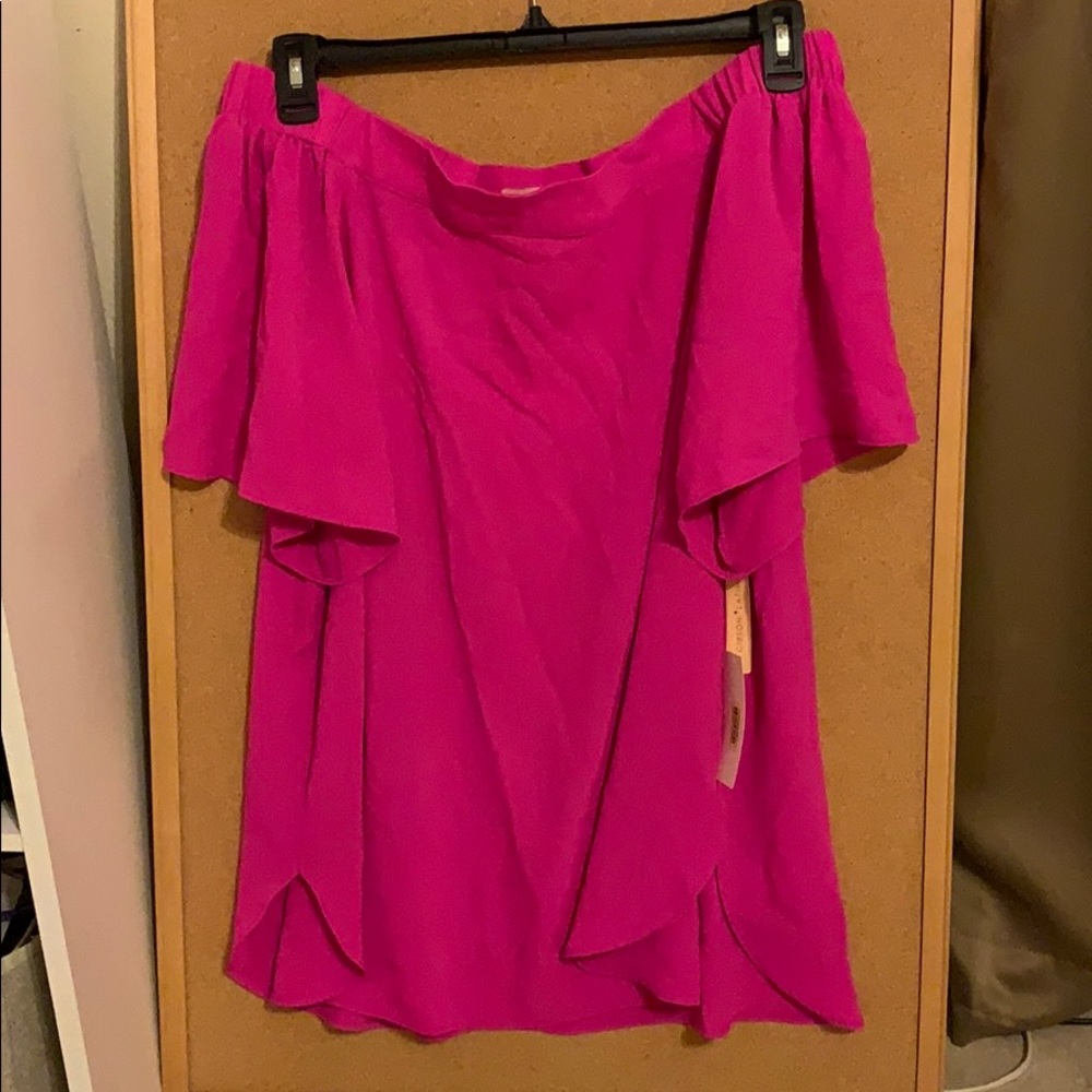 Pink off the shoulder blouse